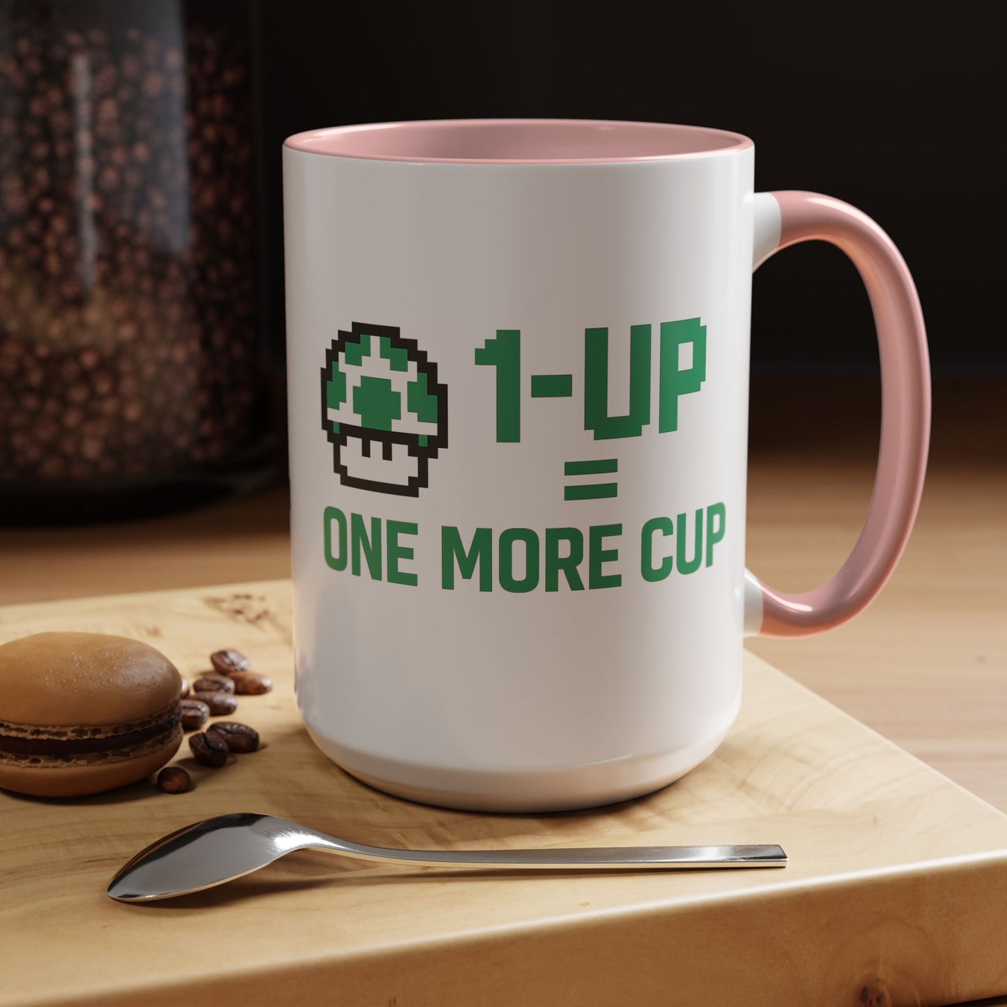 Retro Gaming Coffee Mug, 1-Up Mushroom Cup, Perfect Gift for Gamers, Funny Office Mug, Video Game Lover, Unique Birthday Present