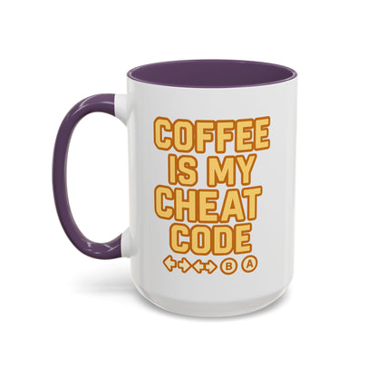 Coffee is My Cheat Code, Game Themed Gift, Funny Mug for Gamers, Gaming Accessory, Birthday Gift for Him