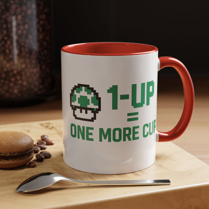 Retro Gaming Coffee Mug, 1-Up Mushroom Cup, Perfect Gift for Gamers, Funny Office Mug, Video Game Lover, Unique Birthday Present
