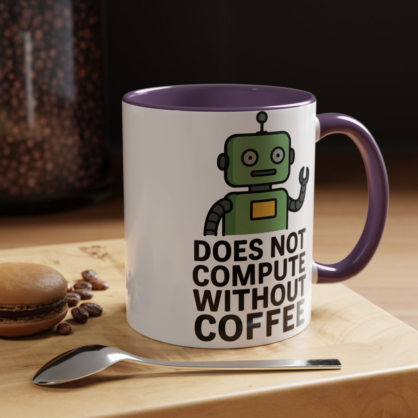 Funny Robot Coffee Mug | Does Not Compute Without Coffee | Gift for Tech Lovers, Office Humor, Geeky Kitchen Decor