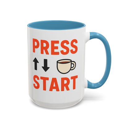 Press Start Retro Gamer Design, Fun Gifts for Gamers, Office Essentials, Tea Lovers, Unique Home Decor