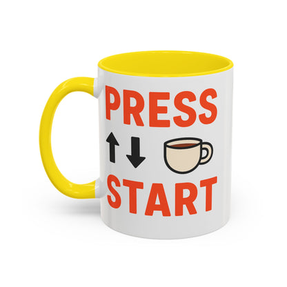 Press Start Retro Gamer Design, Fun Gifts for Gamers, Office Essentials, Tea Lovers, Unique Home Decor