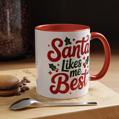 Santa Likes Me Best, Winter Decor, Gift for Coffee Lovers, Unique Present