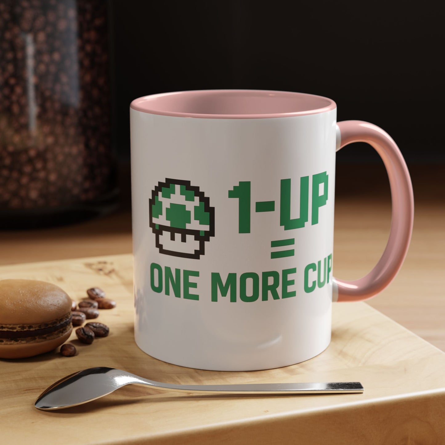 Retro Gaming Coffee Mug, 1-Up Mushroom Cup, Perfect Gift for Gamers, Funny Office Mug, Video Game Lover, Unique Birthday Present