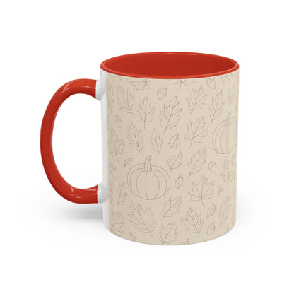 Autumn Leaves Accent Coffee Mug | Fall Decor, Pumpkin Lovers Gift, Cozy Mornings, Seasonal Kitchenware, Ideal for Thanksgiving