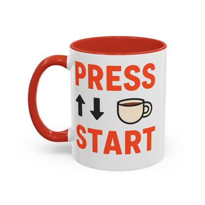 Press Start Retro Gamer Design, Fun Gifts for Gamers, Office Essentials, Tea Lovers, Unique Home Decor