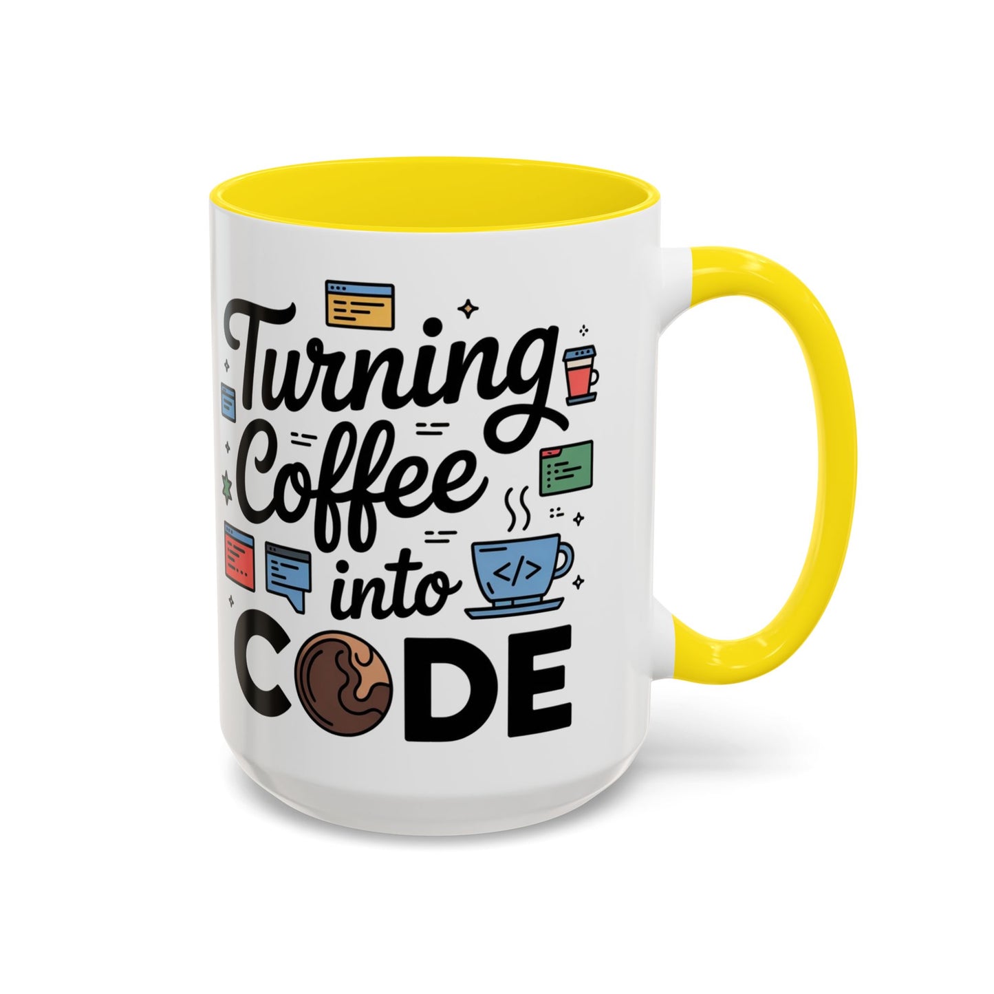 Turning Coffee into Code Mug, Programmer Gift, Coffee Lovers Cup, Tech Humor, Office Decor, Geeky Coffee Mug