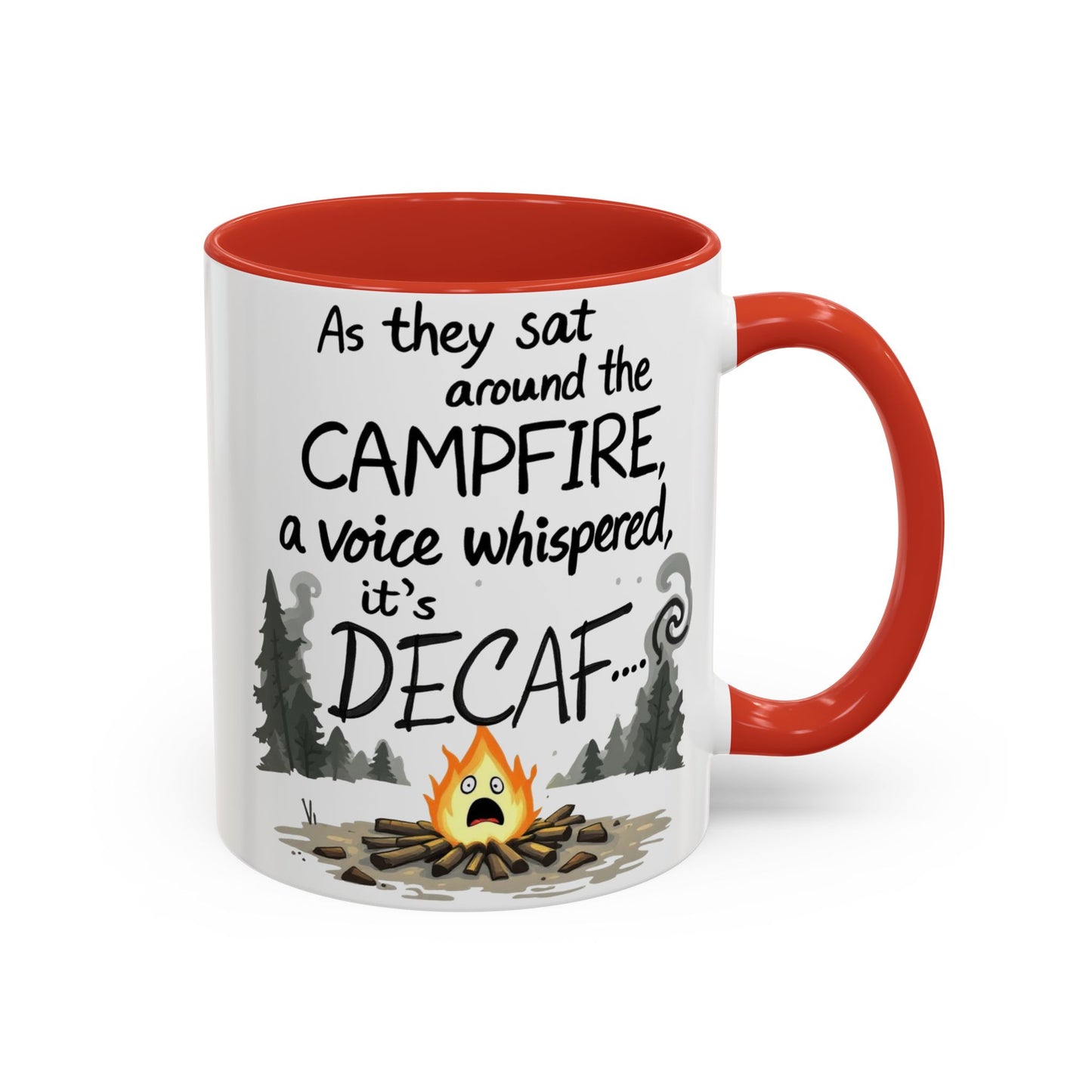 Scary Campfire Decaf Story Coffee Mug - Fun Gift for Outdoor Lovers, Camping, Hiking