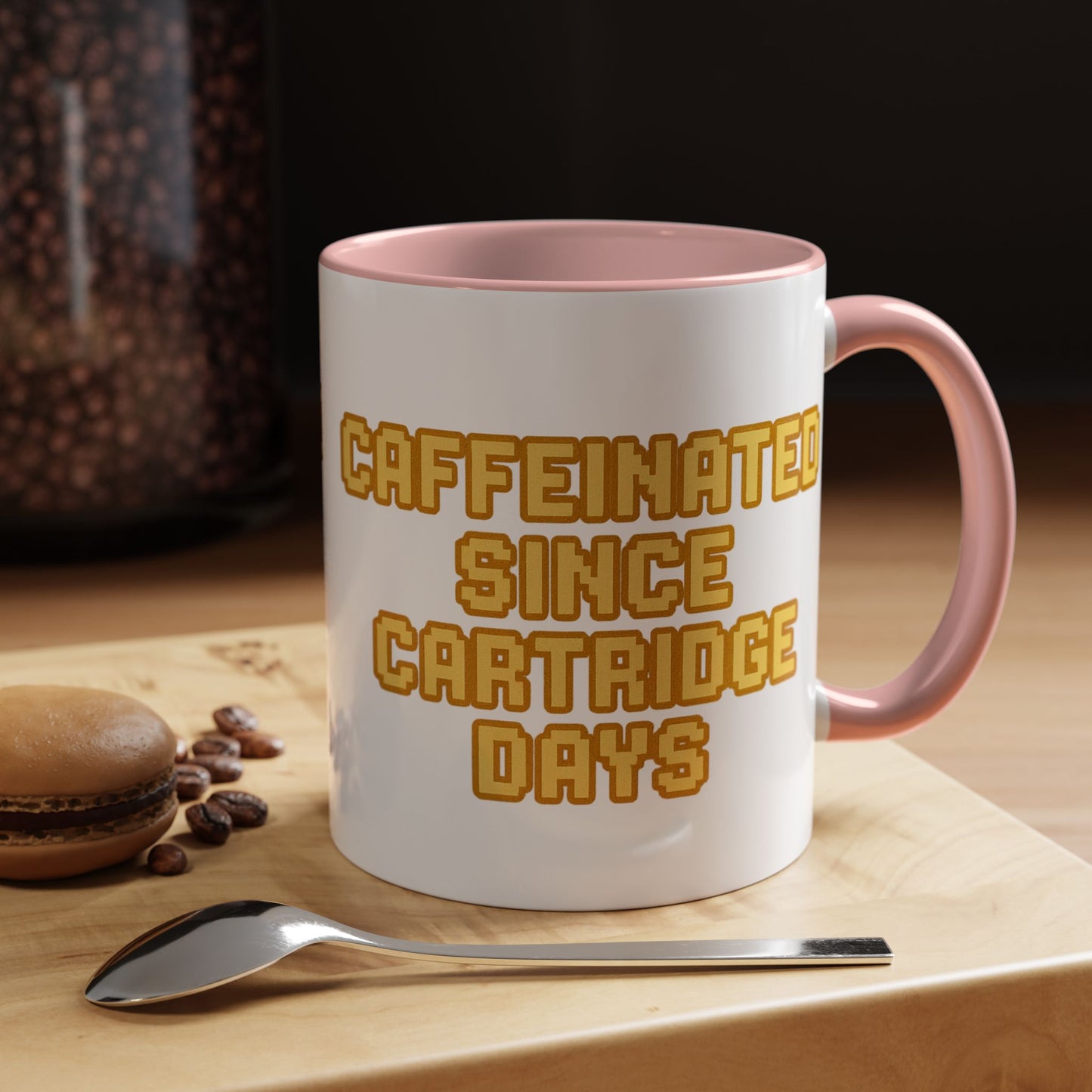 Caffeinated Nostalgia Coffee Mug, Retro Gamer Mug, Gift for Gamers, Fun Coffee Cup, Unique Kitchenware, Video Game Enthusiast