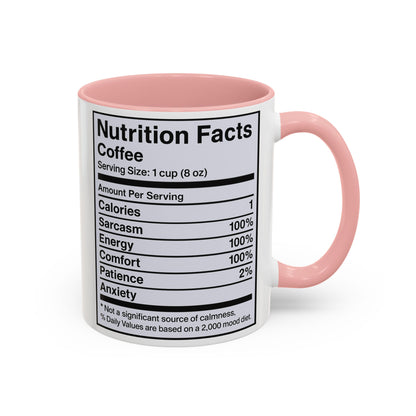 Humorous Coffee Nutrition Facts Mug, Funny Gift for Coffee Lovers