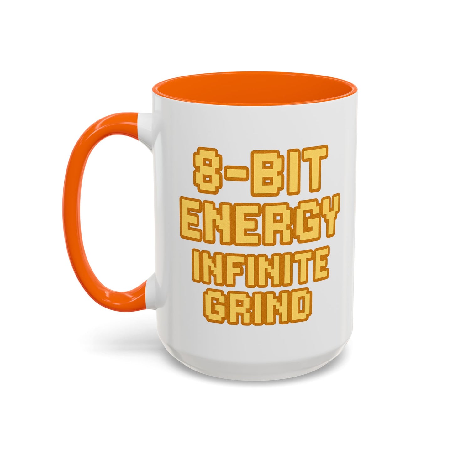 8-Bit Energy Infinite Grind, Cool Gaming Gift, Retro Video Game Cup, Perfect for Gamers, Fun Office Mug