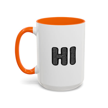 Explicit 'HI' Design, Modern Mug for Tea Lovers, Gift Idea for Friends, Unique Office Decor, Home Kitchen Accessory