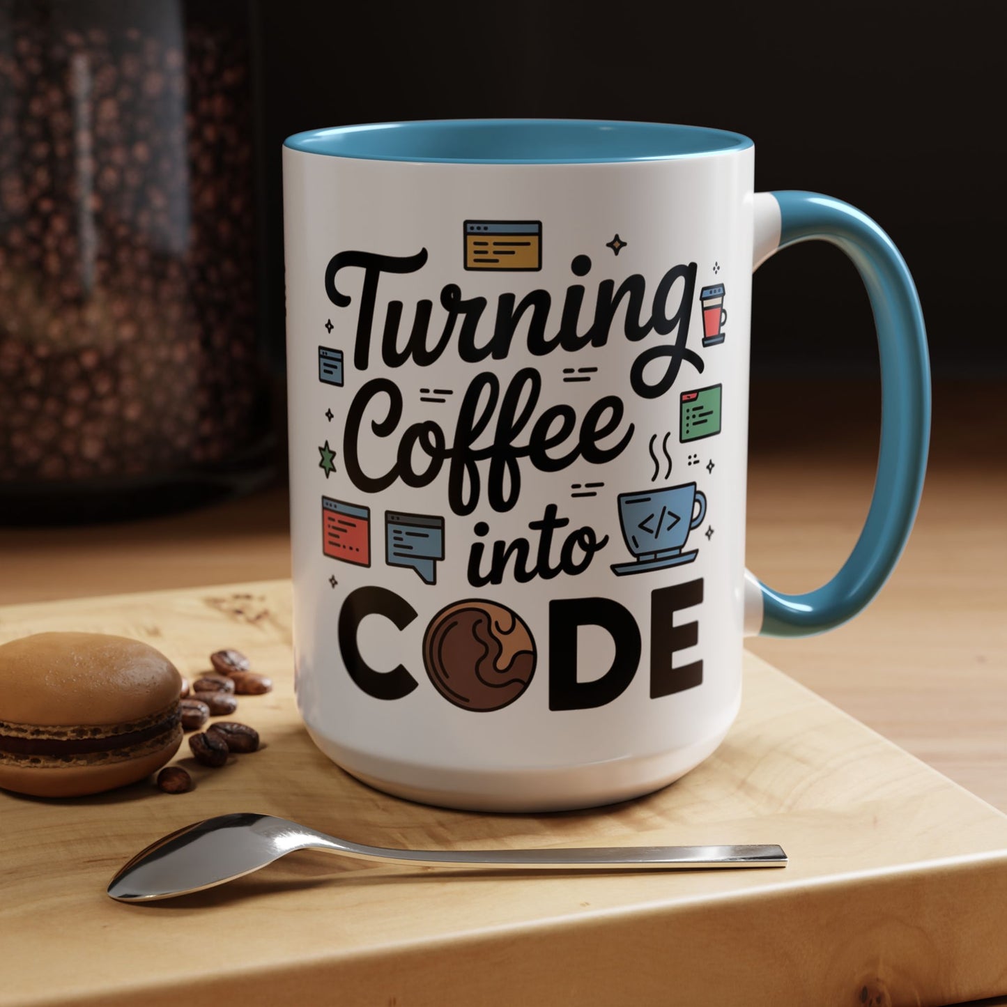 Turning Coffee into Code Mug, Programmer Gift, Coffee Lovers Cup, Tech Humor, Office Decor, Geeky Coffee Mug