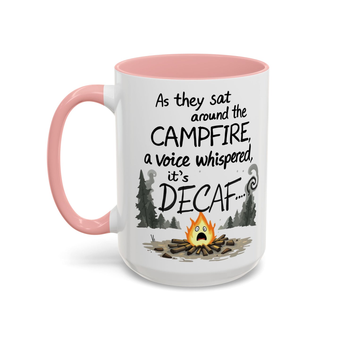Scary Campfire Decaf Story Coffee Mug - Fun Gift for Outdoor Lovers, Camping, Hiking