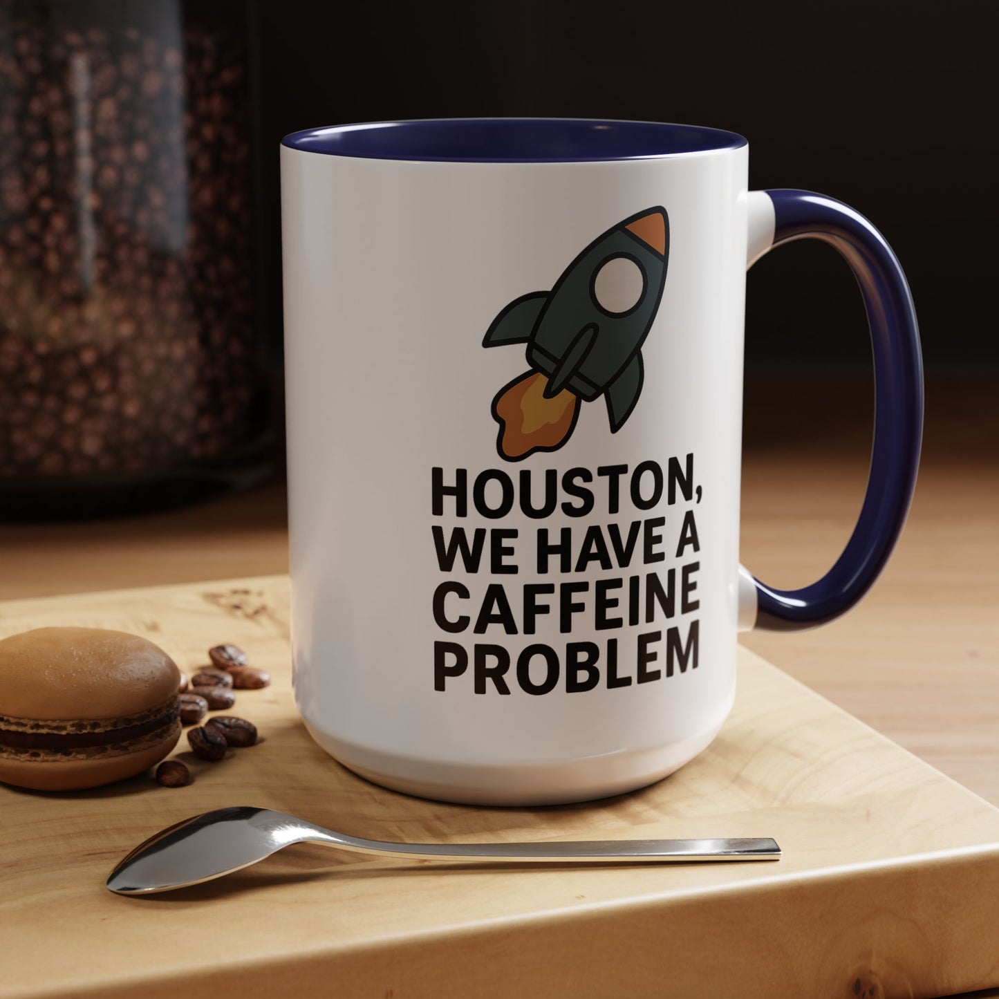 Houston We Have a Caffeine Problem Mug - Funny Coffee Cup for Space Lovers, Gift for Astronauts, Unique Kitchen Decor, Humor Mug