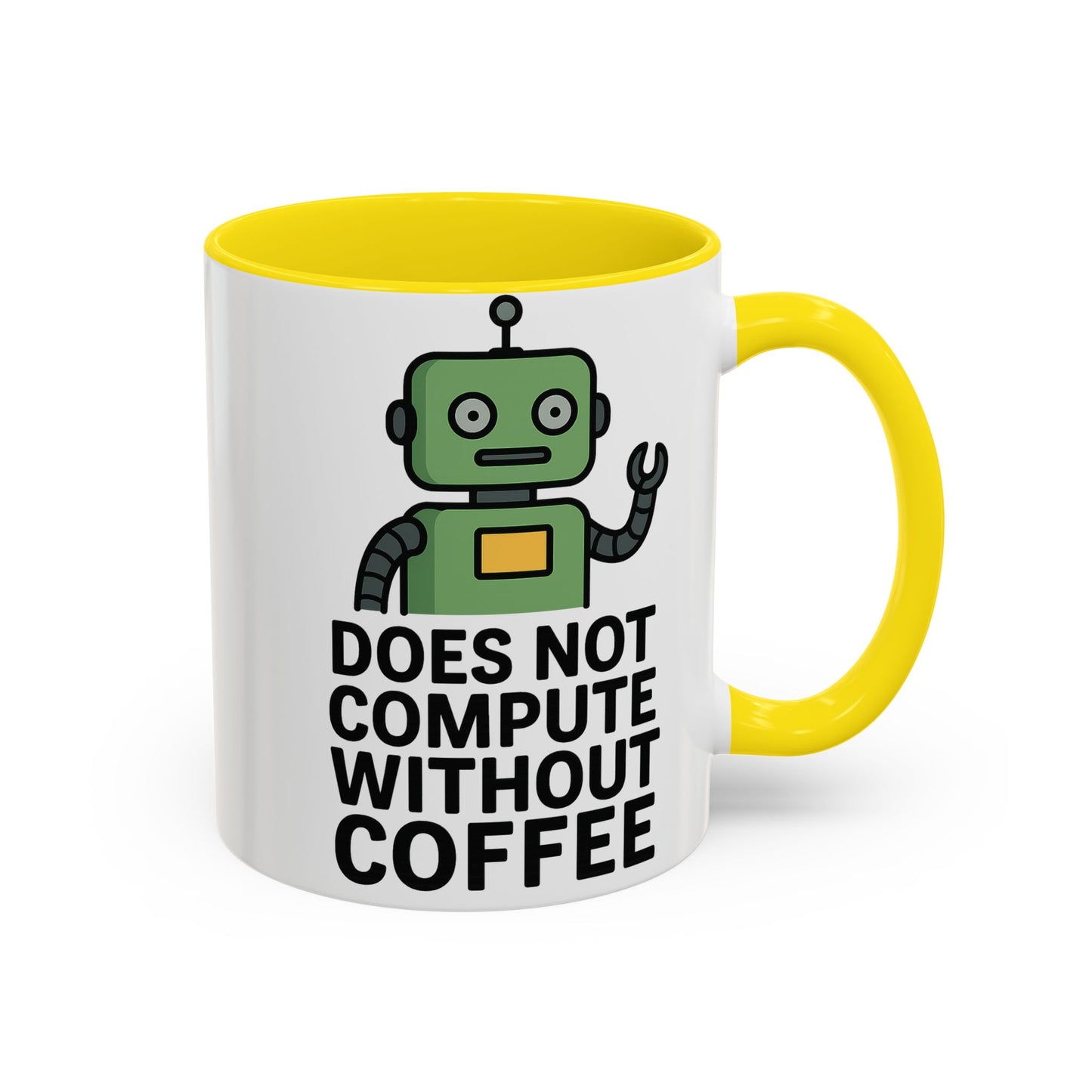 Funny Robot Coffee Mug | Does Not Compute Without Coffee | Gift for Tech Lovers, Office Humor, Geeky Kitchen Decor