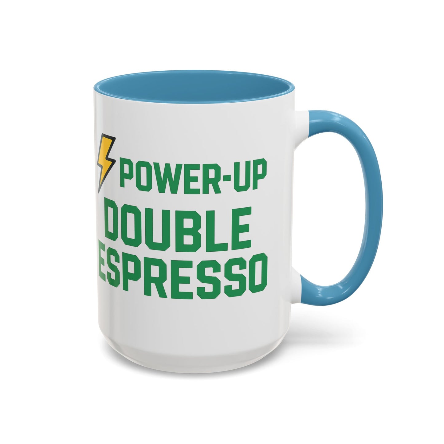 Power-Up Double Espresso Coffee Mug | Energizing Drinkware for Coffee Lovers, Gift for Baristas, Morning Motivation, Kitchen Decor