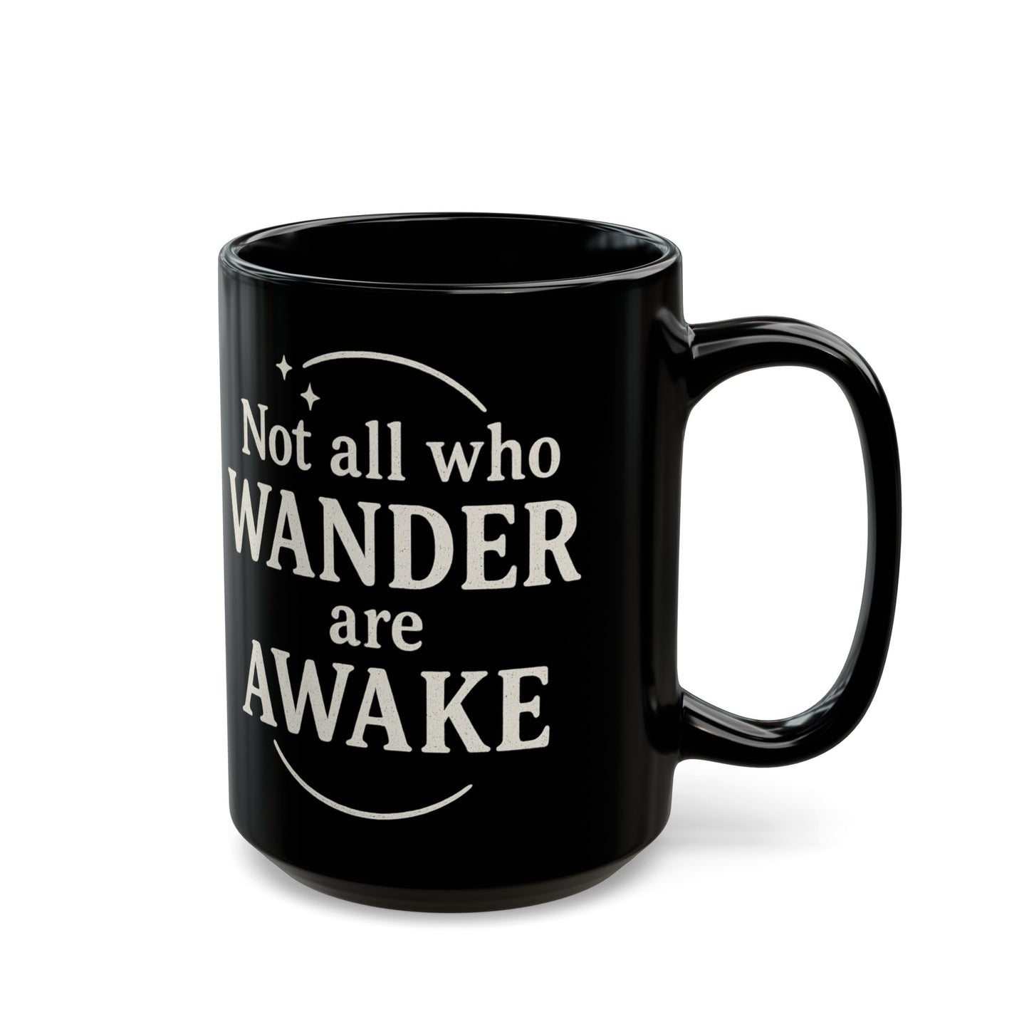 Wanderer’s Dream Black Coffee Mug | Adventure Lovers Gift | Wanderlust, Travel, Inspirational Quote, Unique Home Decor, Camping Mug
