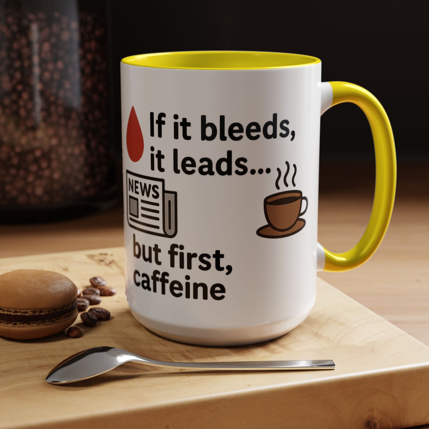 If it Bleeds it Leads Gift for Journalists, Writers, News Lovers, Unique Mug for Work or Home