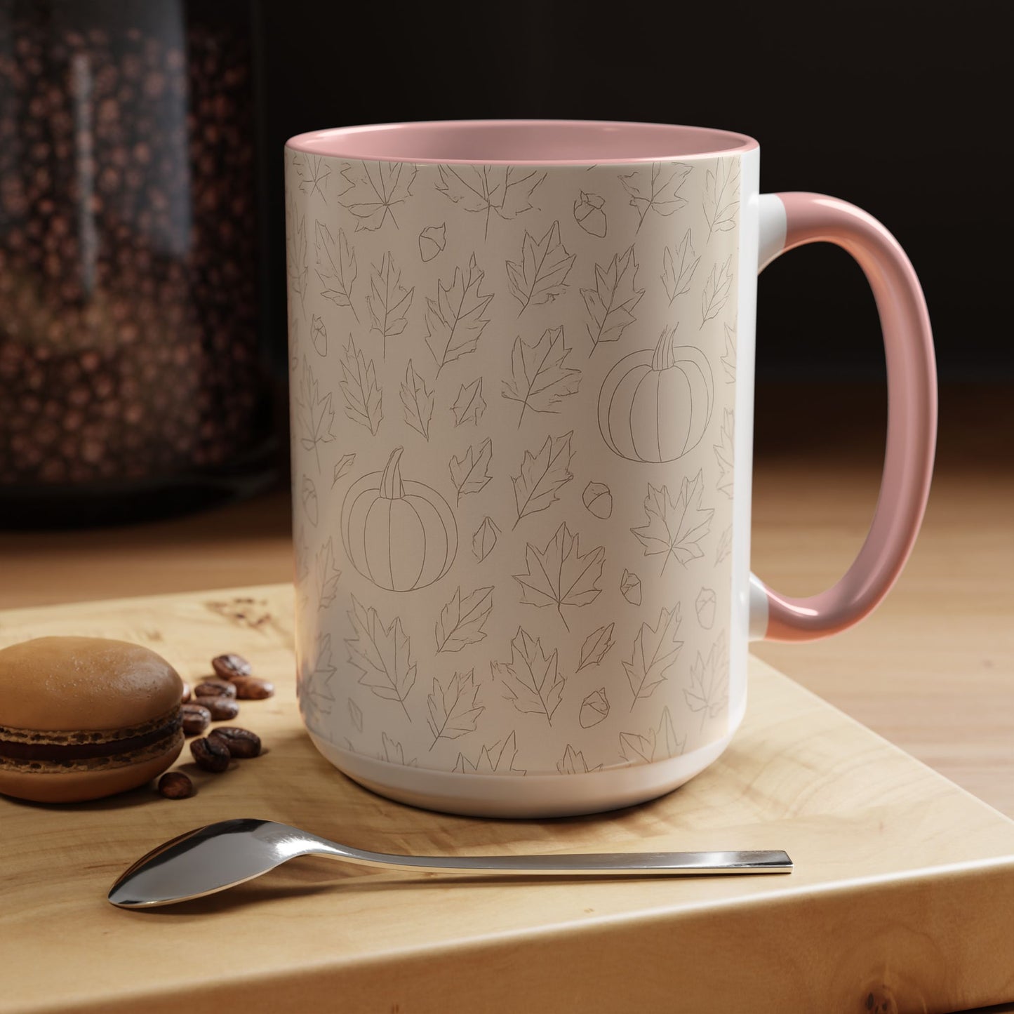 Autumn Leaves Accent Coffee Mug | Fall Decor, Pumpkin Lovers Gift, Cozy Mornings, Seasonal Kitchenware, Ideal for Thanksgiving