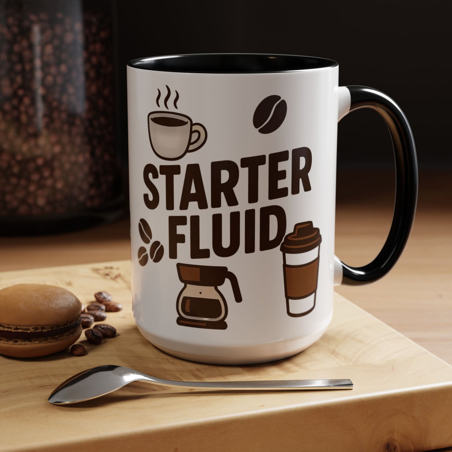 Starter Fluid Coffee Lover's Accent Mug – Perfect Gift for Birthdays, Holidays, or Office Use, Great for Your Morning Brew