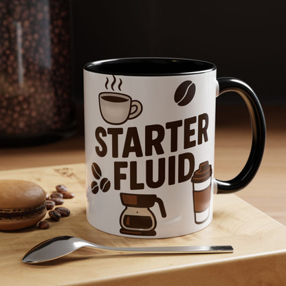 Starter Fluid Coffee Lover's Accent Mug – Perfect Gift for Birthdays, Holidays, or Office Use, Great for Your Morning Brew