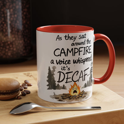 Scary Campfire Decaf Story Coffee Mug - Fun Gift for Outdoor Lovers, Camping, Hiking