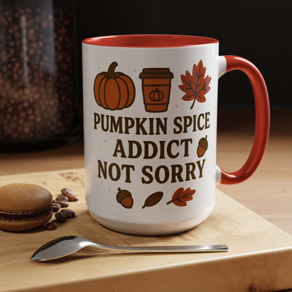 Pumpkin Spice Addict Coffee Mug, Cozy Fall Gift for Coffee Lovers, Autumn Decor, Cute Mug for Thanksgiving