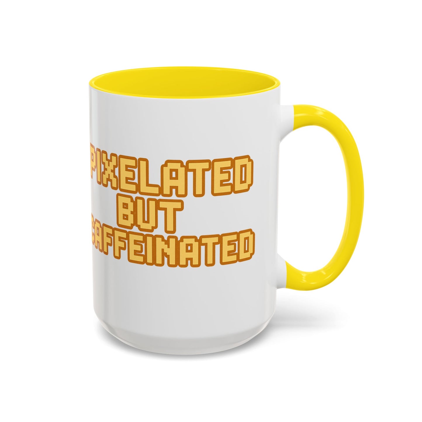Pixelated Caffeinated Coffee Mug | Gamer Gift, Cute Coffee Cup, Retro Style Mug, Unique Gift for Him/Her, Home Office Decor