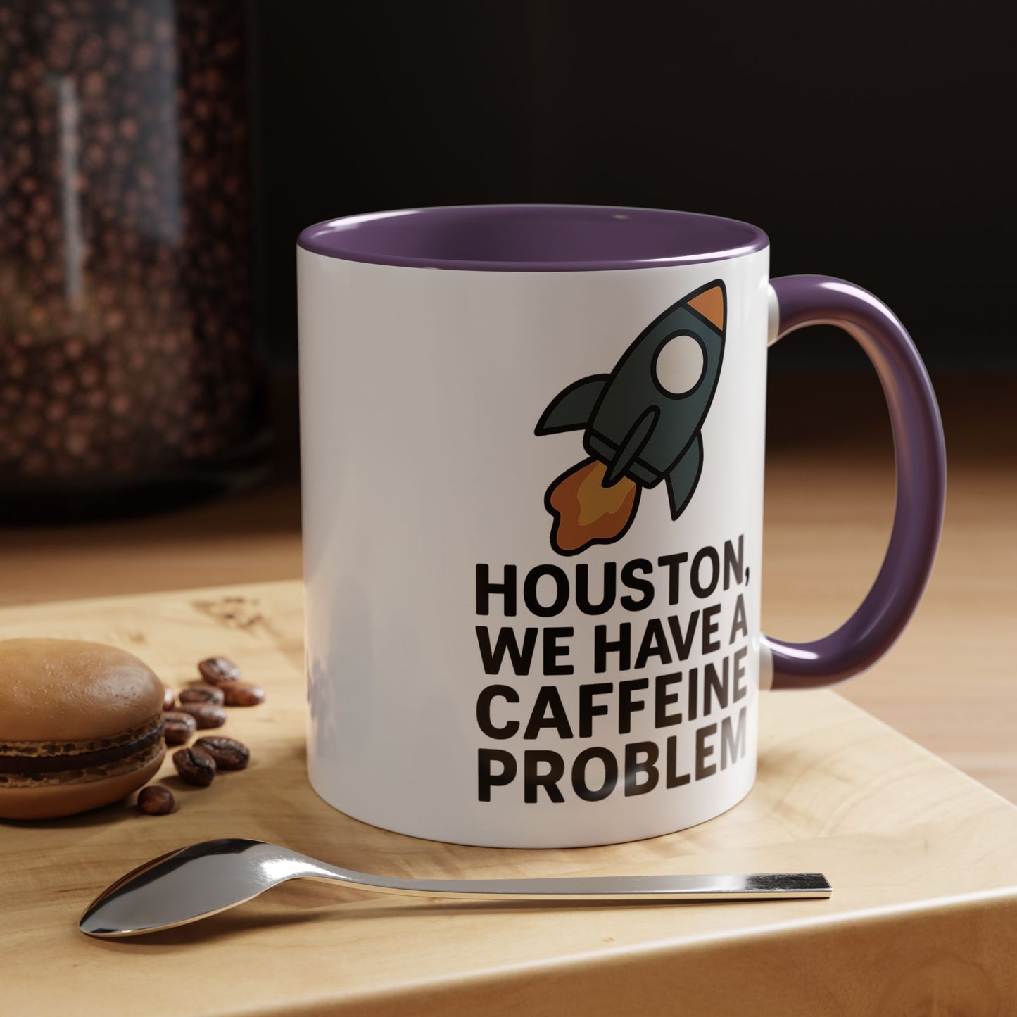 Houston We Have a Caffeine Problem Mug - Funny Coffee Cup for Space Lovers, Gift for Astronauts, Unique Kitchen Decor, Humor Mug