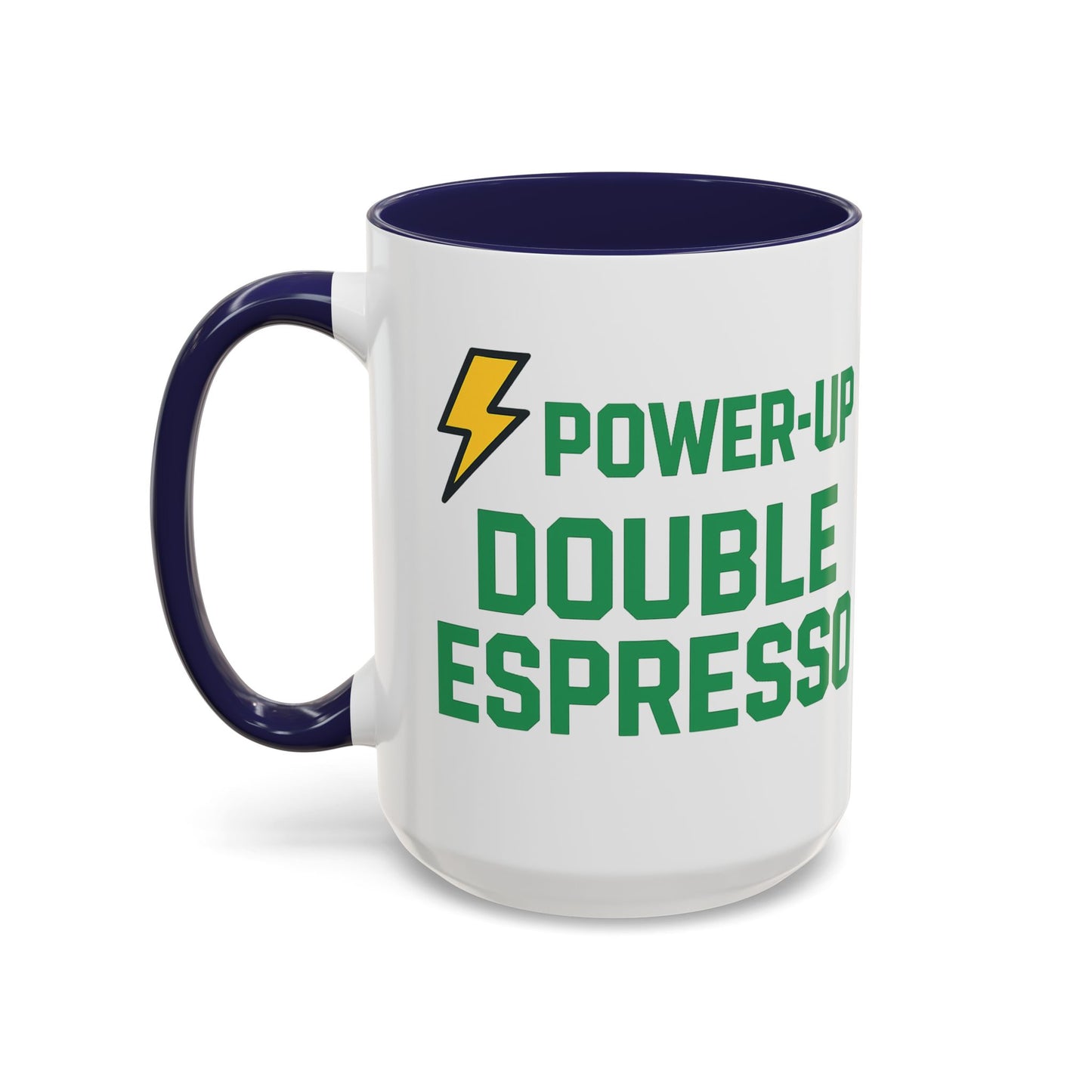 Power-Up Double Espresso Coffee Mug | Energizing Drinkware for Coffee Lovers, Gift for Baristas, Morning Motivation, Kitchen Decor