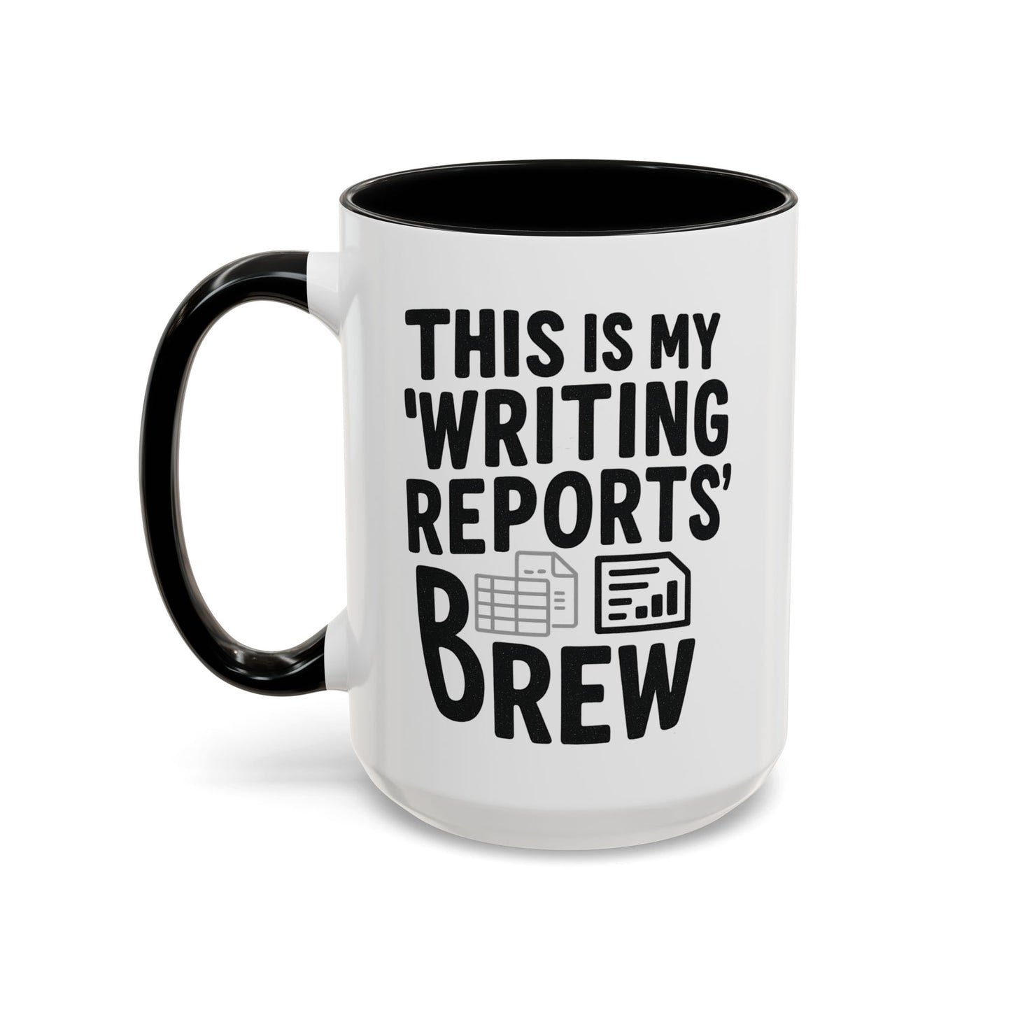 Writing Reports Accent Coffee Mug – Funny Office Gift, Work From Home, Police, Coffee Lover Humor