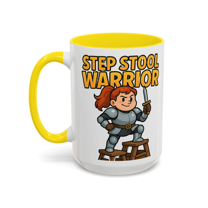 Step Stool Warrior Coffee Mug - Fun Gift for Kids, Unique Kitchenware, Playful Drinkware, Parenting Humor, Kids' Motivation