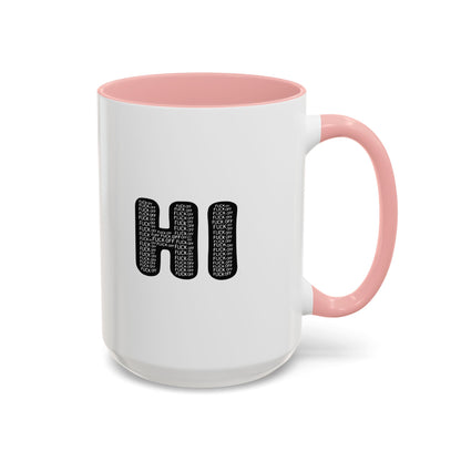 Explicit 'HI' Design, Modern Mug for Tea Lovers, Gift Idea for Friends, Unique Office Decor, Home Kitchen Accessory