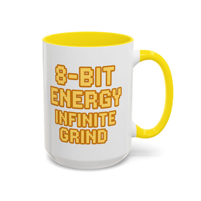8-Bit Energy Infinite Grind, Cool Gaming Gift, Retro Video Game Cup, Perfect for Gamers, Fun Office Mug