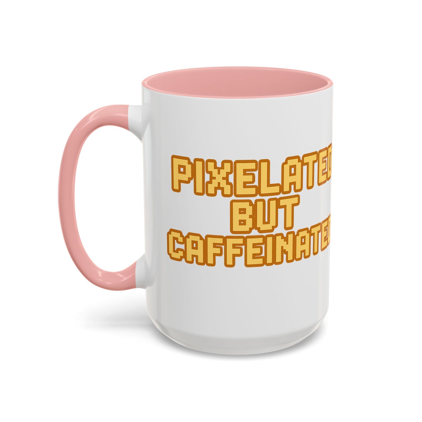 Pixelated Caffeinated Coffee Mug | Gamer Gift, Cute Coffee Cup, Retro Style Mug, Unique Gift for Him/Her, Home Office Decor