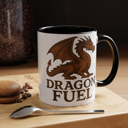 Dragon Fuel Coffee Mug - 11/15oz, Fantasy Gift for Gamers, Unique Dragon Lover's Cup, Dungeons & Dragons Drinkware, Gift for Wizards
