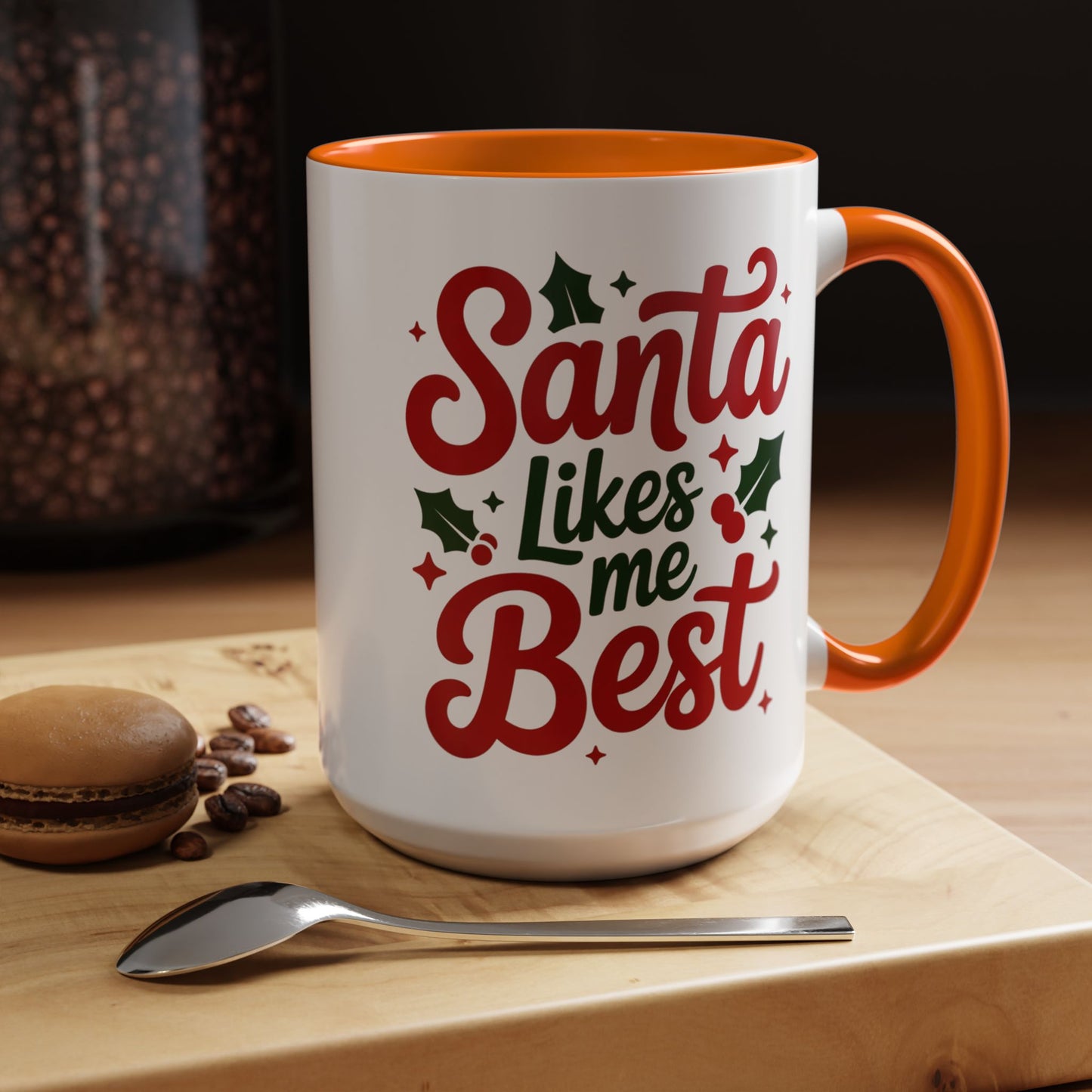 Santa Likes Me Best, Winter Decor, Gift for Coffee Lovers, Unique Present