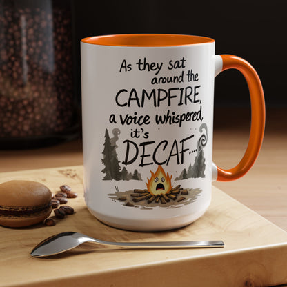 Scary Campfire Decaf Story Coffee Mug - Fun Gift for Outdoor Lovers, Camping, Hiking
