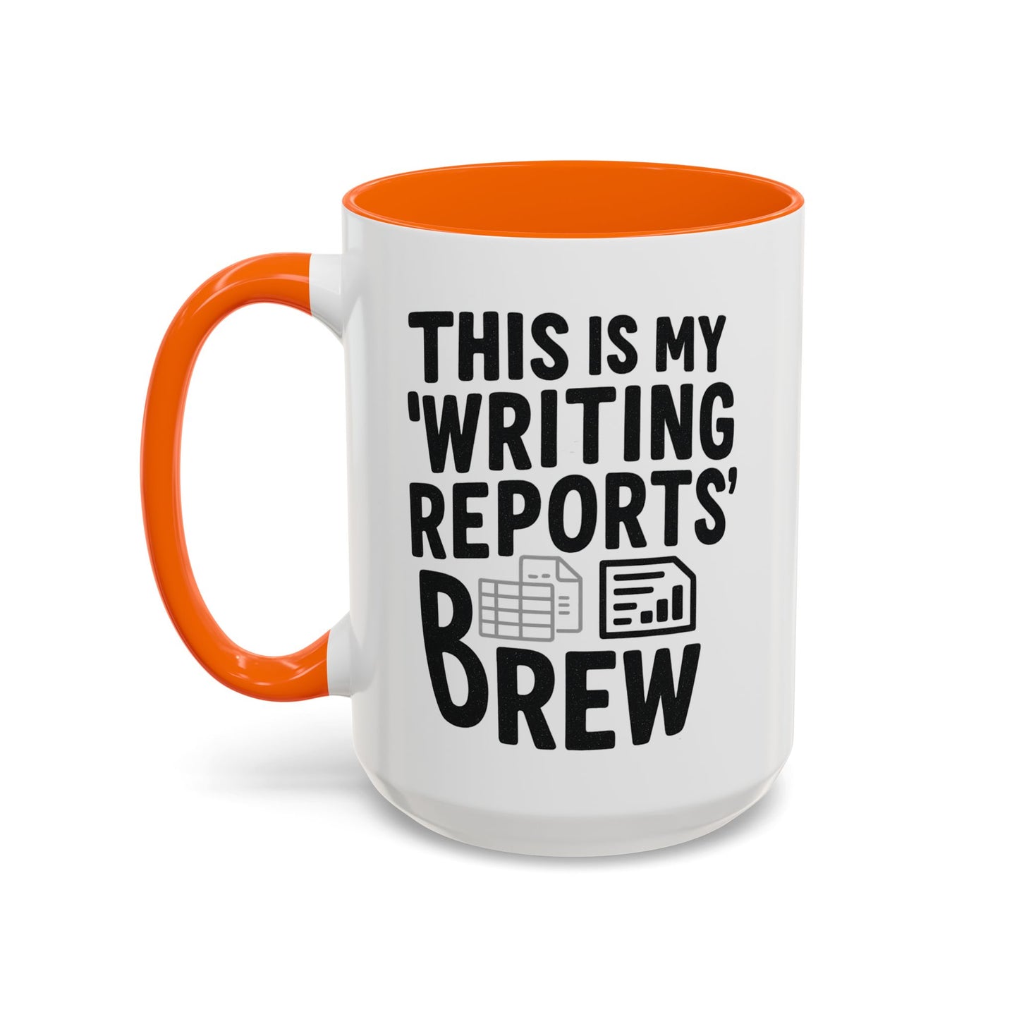 Writing Reports Accent Coffee Mug – Funny Office Gift, Work From Home, Police, Coffee Lover Humor