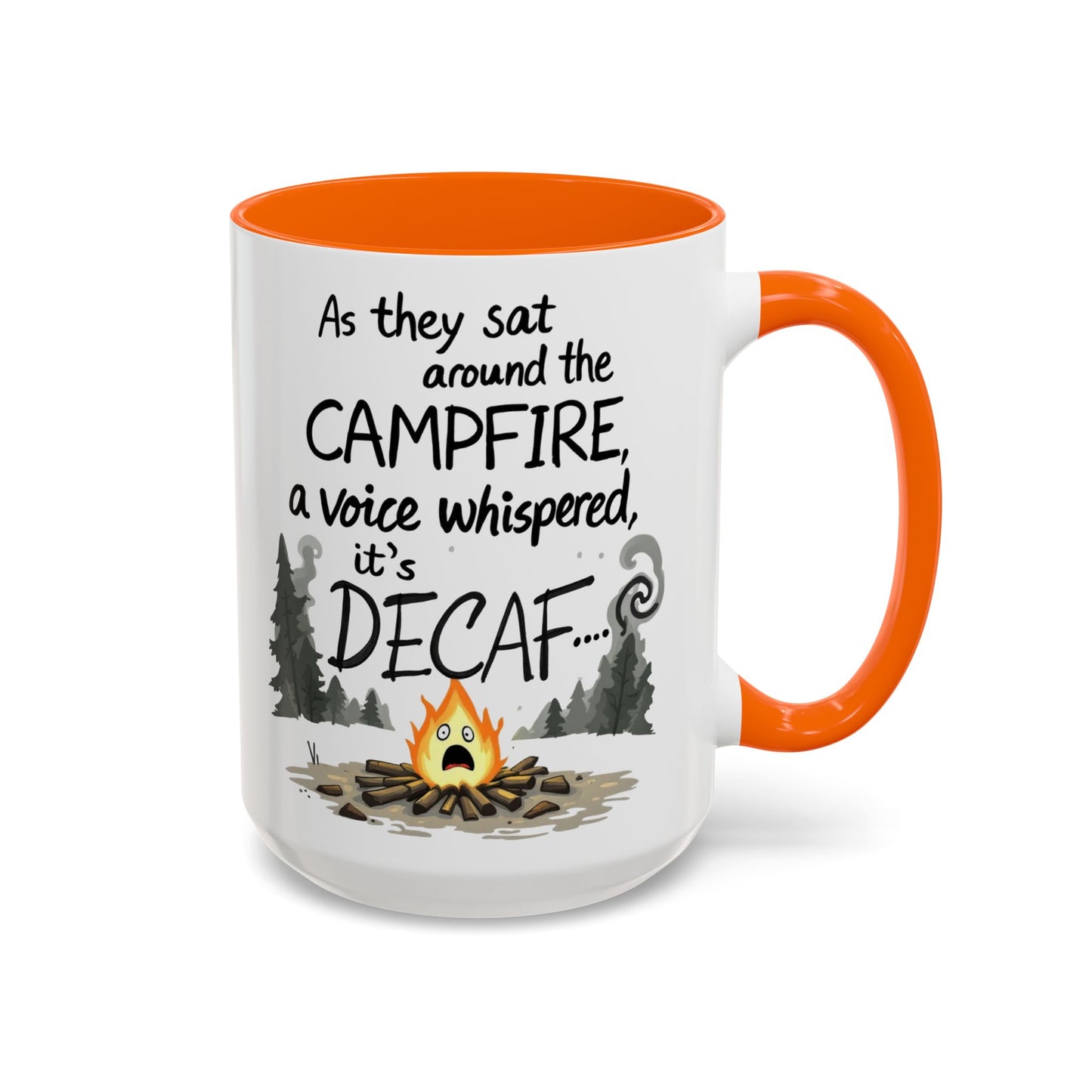 Scary Campfire Decaf Story Coffee Mug - Fun Gift for Outdoor Lovers, Camping, Hiking