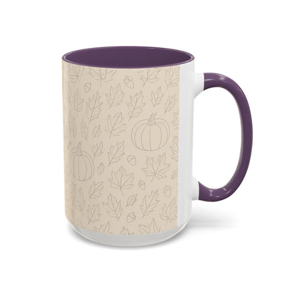 Autumn Leaves Accent Coffee Mug | Fall Decor, Pumpkin Lovers Gift, Cozy Mornings, Seasonal Kitchenware, Ideal for Thanksgiving