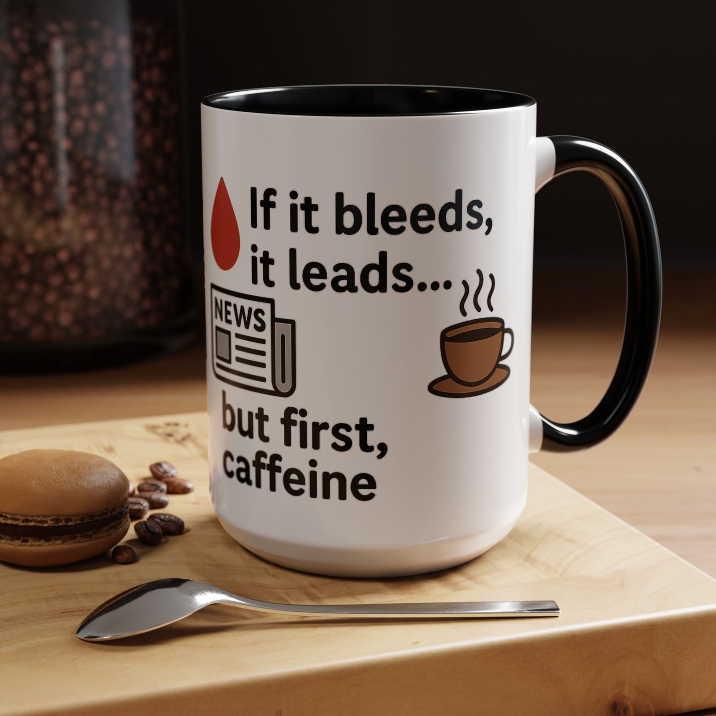 If it Bleeds it Leads Gift for Journalists, Writers, News Lovers, Unique Mug for Work or Home