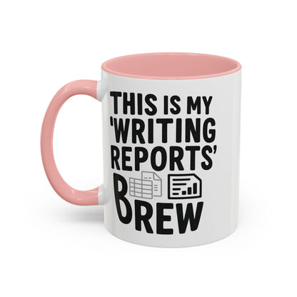 Writing Reports Accent Coffee Mug – Funny Office Gift, Work From Home, Police, Coffee Lover Humor