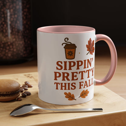Sippin’ pretty this fall - Accent Coffee Mug (11, 15oz)