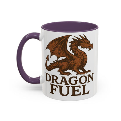 Dragon Fuel Coffee Mug - 11/15oz, Fantasy Gift for Gamers, Unique Dragon Lover's Cup, Dungeons & Dragons Drinkware, Gift for Wizards
