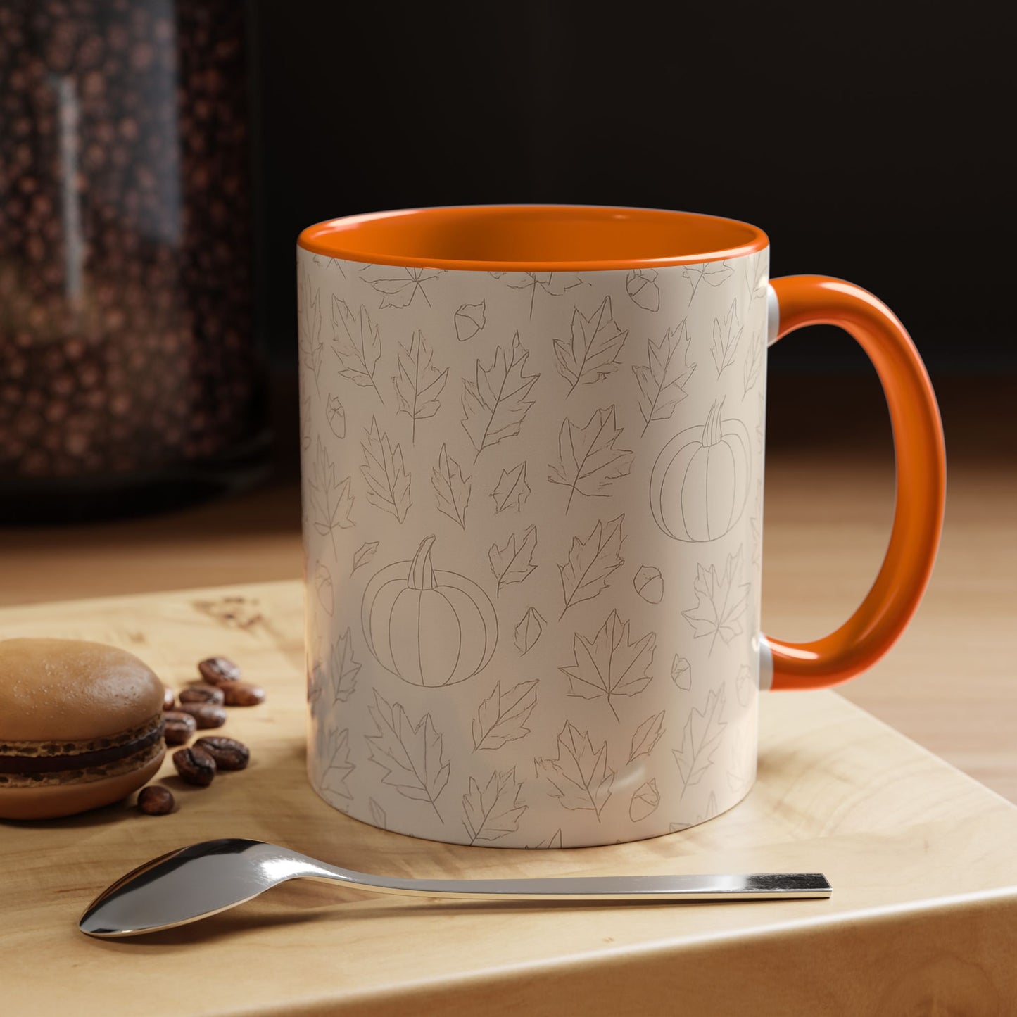 Autumn Leaves Accent Coffee Mug | Fall Decor, Pumpkin Lovers Gift, Cozy Mornings, Seasonal Kitchenware, Ideal for Thanksgiving