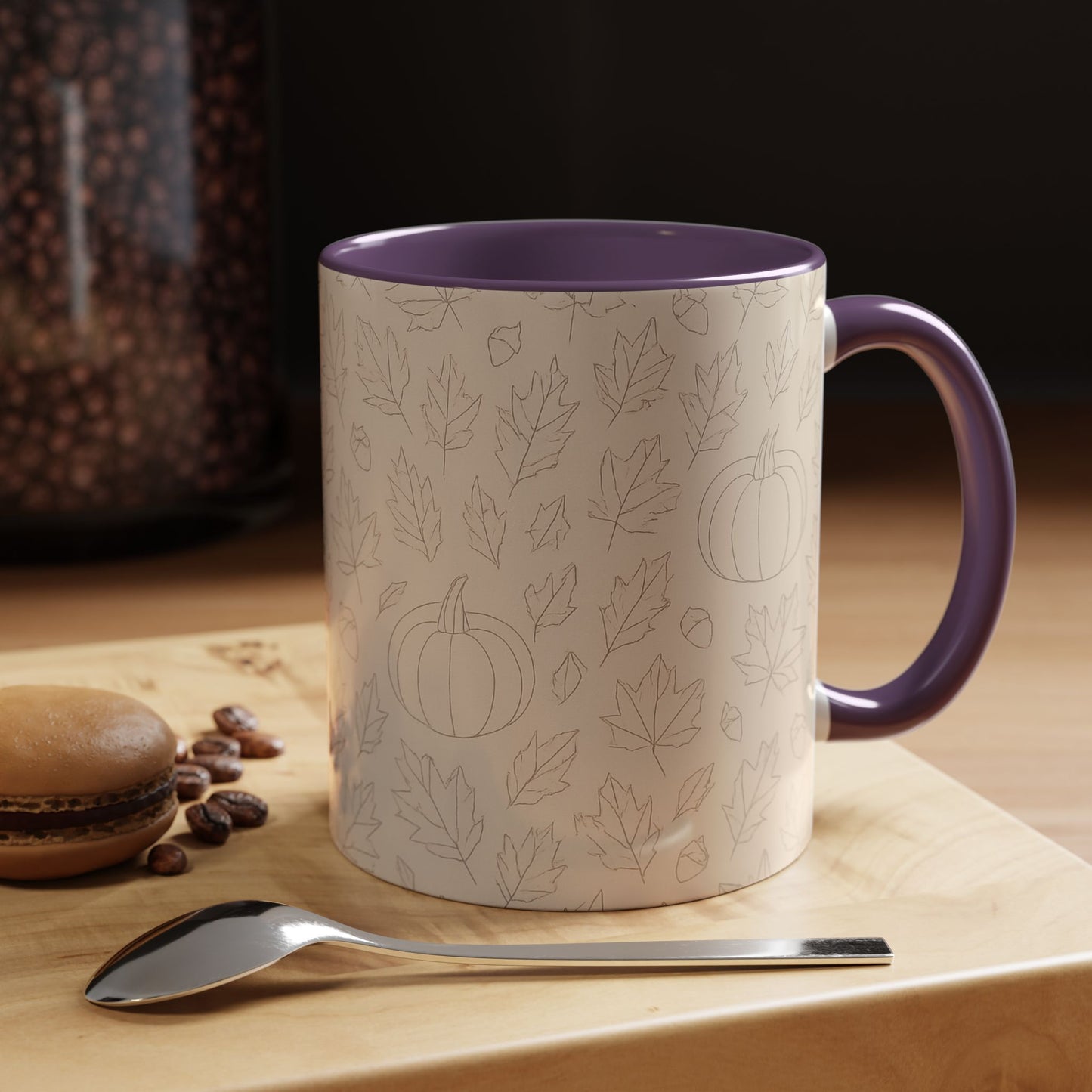 Autumn Leaves Accent Coffee Mug | Fall Decor, Pumpkin Lovers Gift, Cozy Mornings, Seasonal Kitchenware, Ideal for Thanksgiving