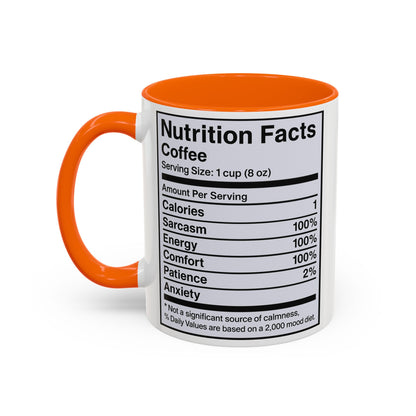 Humorous Coffee Nutrition Facts Mug, Funny Gift for Coffee Lovers