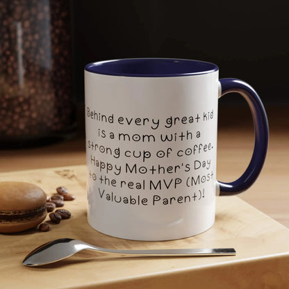 Behind every great kid- Mother's Day 11oz two-tone ceramic mug - Unique gift for Mom - Mug World